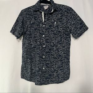 An Original Penguin 14/16Y Button Down Shirt Dark Blue Sapphire